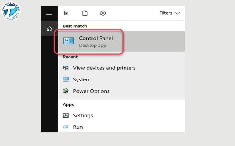 Mở Control Panel